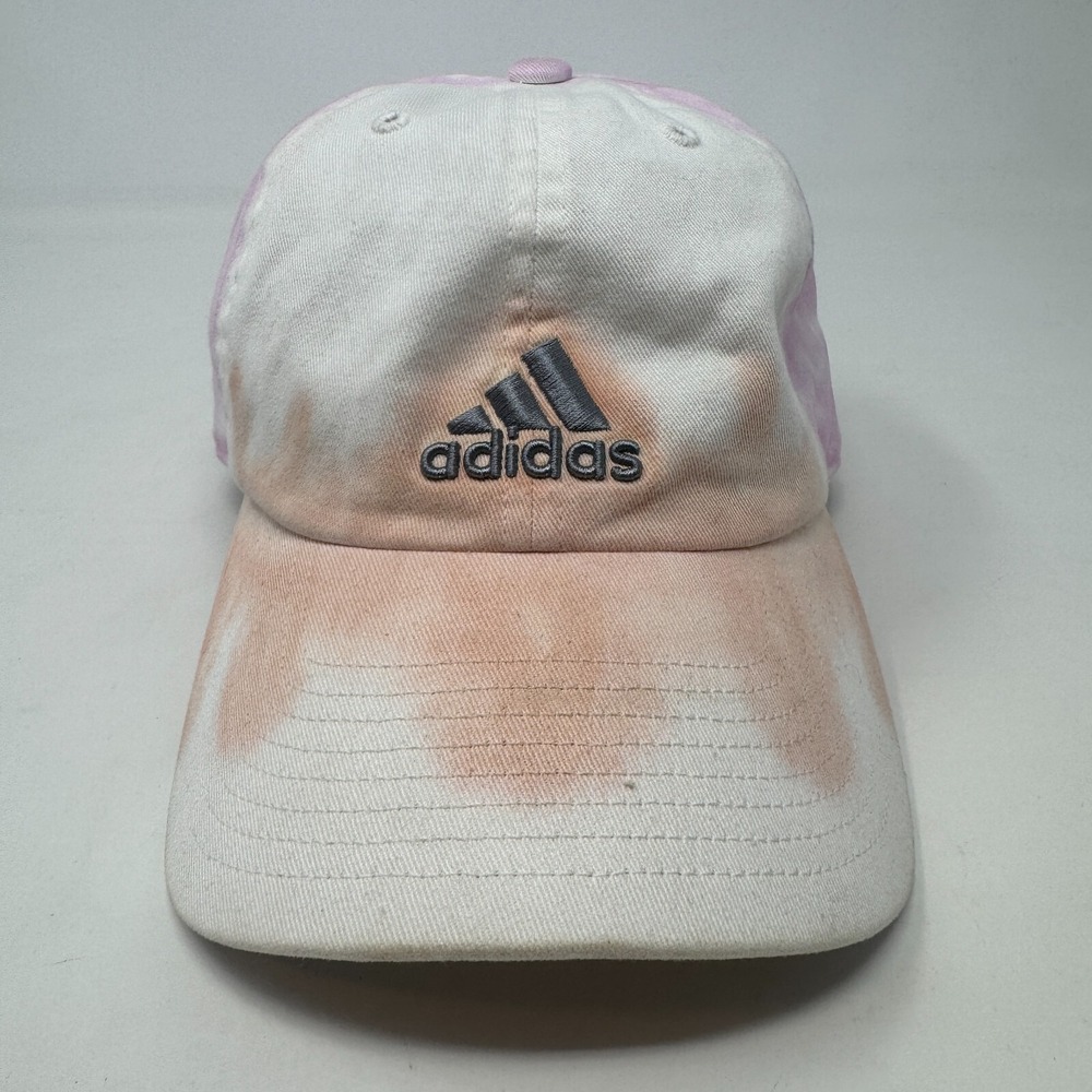 Adidas Hat Womens Adjustable White Tie Dye Colorwash Strapback Trefoil Logo Cap‎